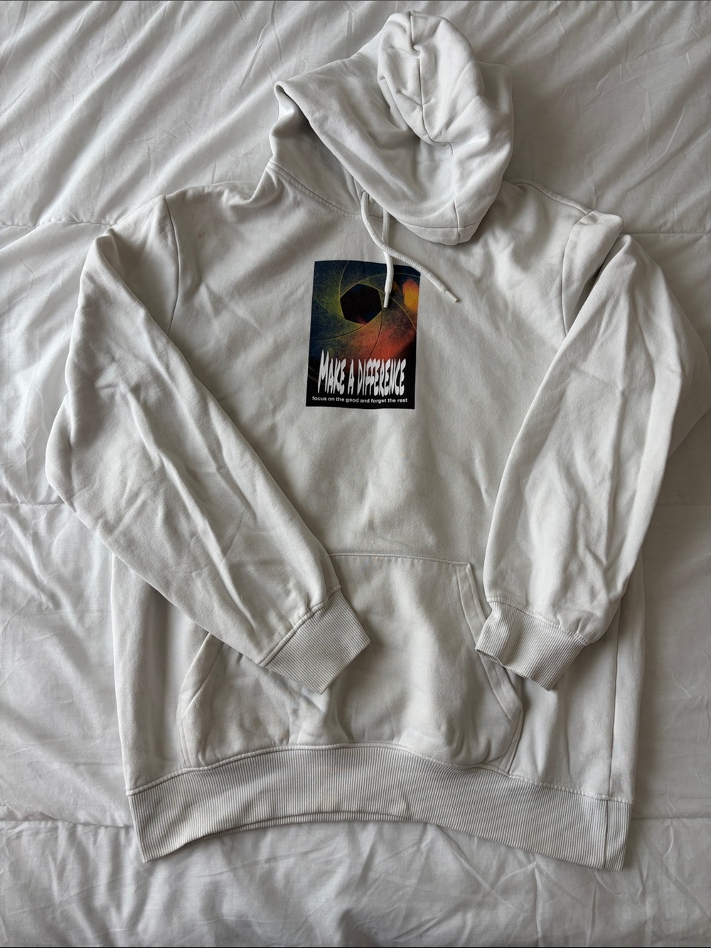 H&M Make A Difference Graphic Hoodie - White